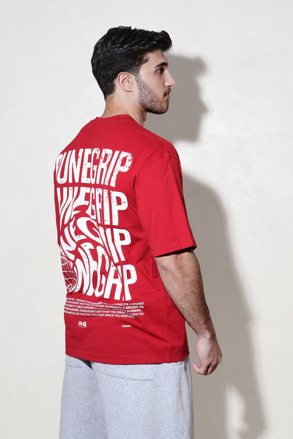 Vintage Retro Tee In Red