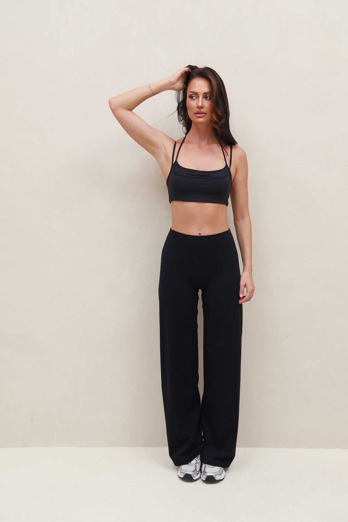 Wide-leg legging In Black