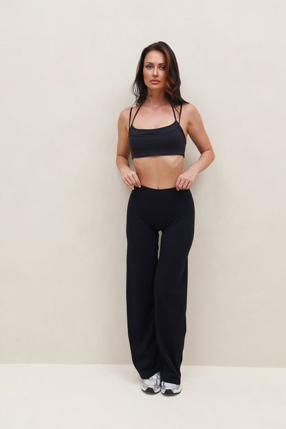 Wide-leg legging In Black