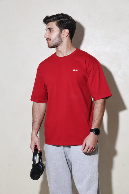 Vintage Retro Tee In Red