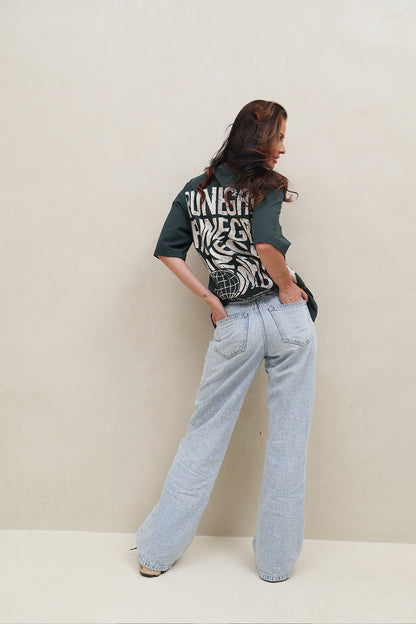 Vintage Retro Tee In Green